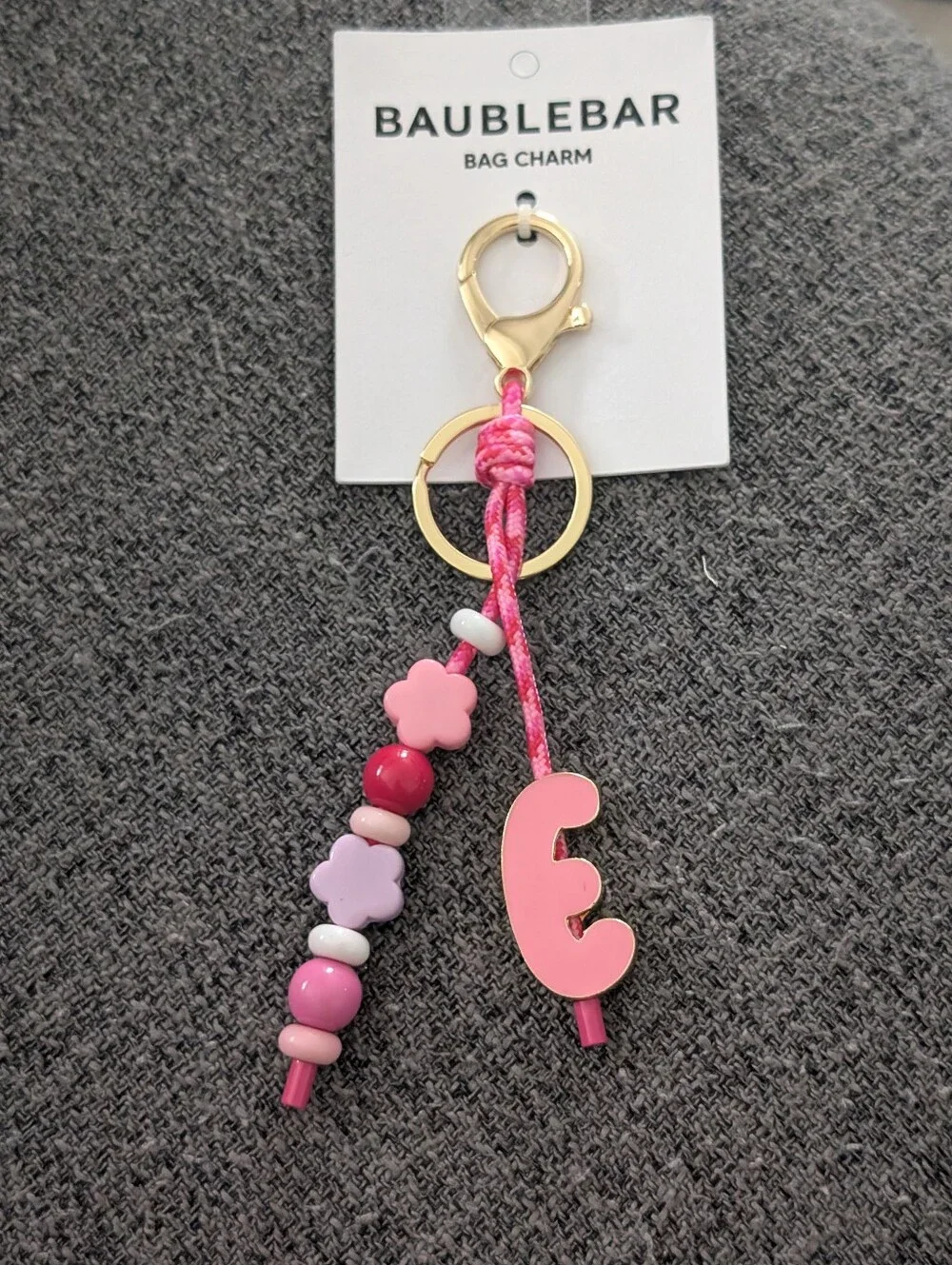 BaubleBar Initial Key Ring Bag Charm